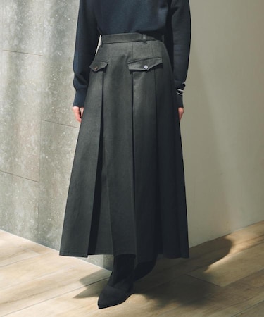 フラップタックスカート【洗える】