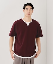 ツイルキーネック半袖Tシャツ