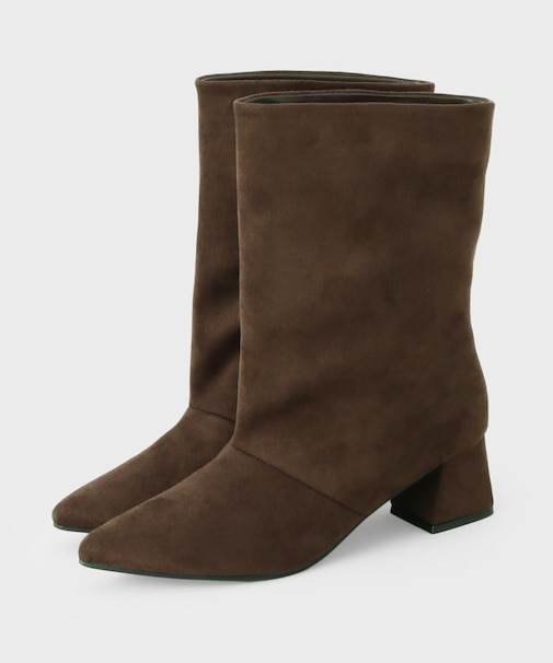 ワイドシャフトフェイクスエードブーツ