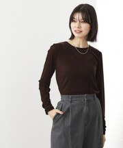 【程よいシアー感】ベロア袖クシュプルオーバー