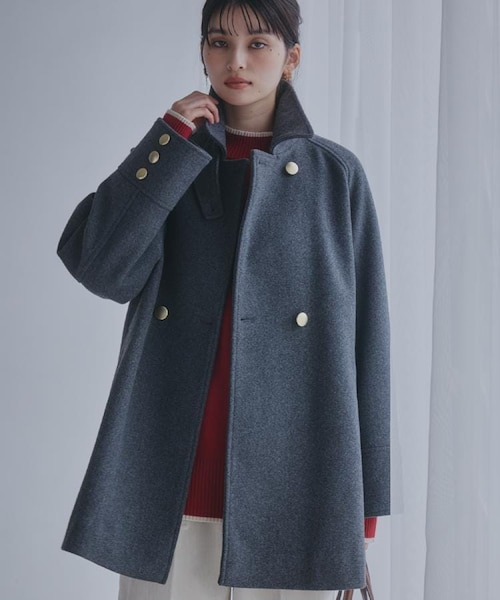 クラシカルな装い ウールライクスタンドカラーコート｜ザショップ