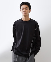 ハンドステッチ長袖Tシャツ 【洗濯機OK】