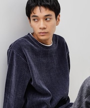 【心地良い、滑らかさ】レイヤード風ケーブル ニットソー 【洗濯機OK】