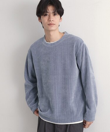 【心地良い、滑らかさ】レイヤード風ケーブル ニットソー 【洗濯機OK】