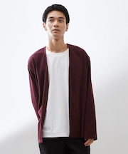 【セットでお買い得！】ニットカーディガン＋長袖Tシャツ　洗濯機OK/吸水速乾・毛玉になりにくい（Tシャツのみ）