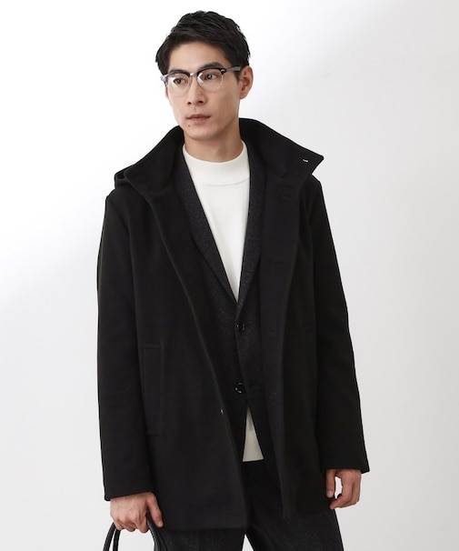 ON/OFF対応 ウーリック スタンド メルトンコート　【洗濯機OK/フード取外し可】