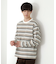ランダムボーダー長袖タフTシャツ 【洗濯機OK】