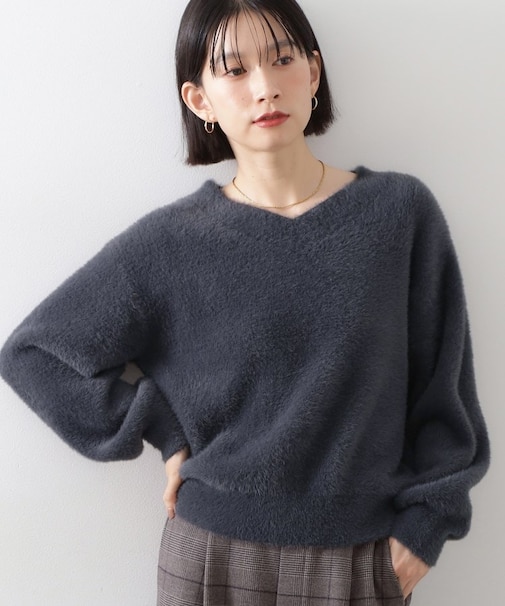 【洗える】上品にきらめく フェザーラメニット