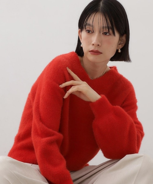 【洗える】上品にきらめく フェザーラメニット