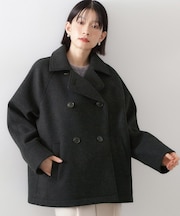 柔らかで大人上品 ジャージメルトンPコート