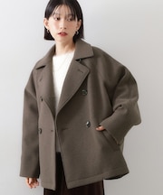 柔らかで大人上品 ジャージメルトンPコート