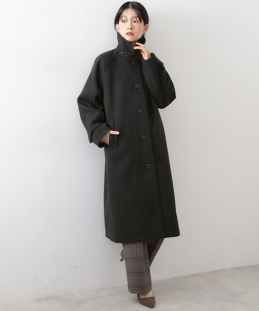 ジャージメルトンスタンドカラーコート