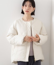 きれいめにもカジュアルにも ノーカラーキルトジャケット