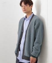 配色シャギーニットカーディガン ユニセックスでおすすめ！