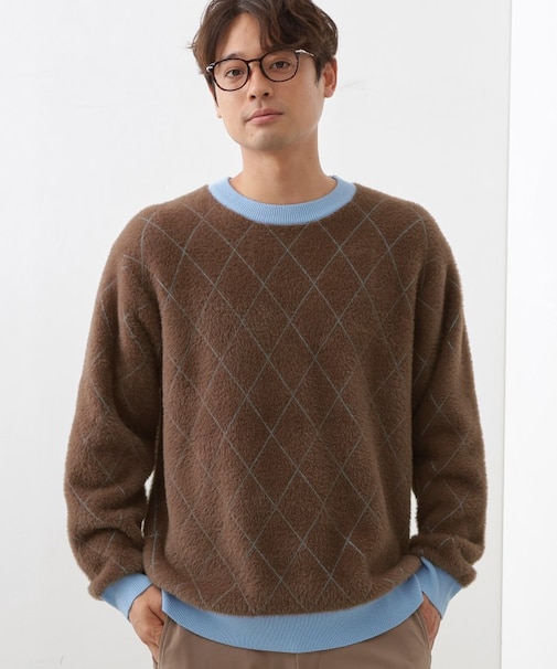 配色シャギーニット ユニセックスでおすすめ！