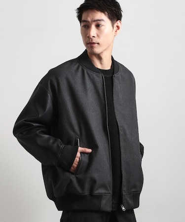 ウール調リブブルゾン