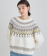 上品さと少しの遊び心を モール求心柄ニット