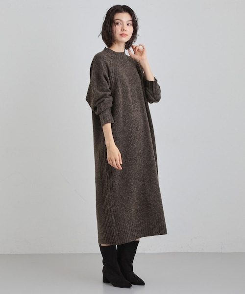ウール混杢調ハイネックワンピース｜ザショップティーケーの通販