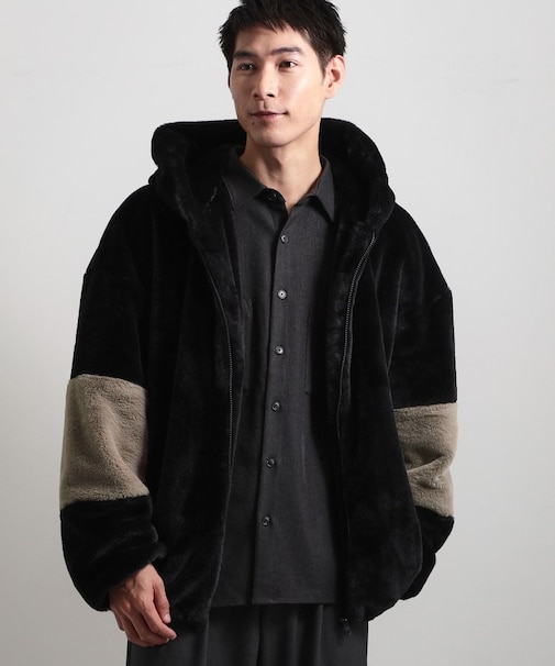 フードフェイクファーブルゾン