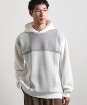 フロントチェック柄ニットパーカー