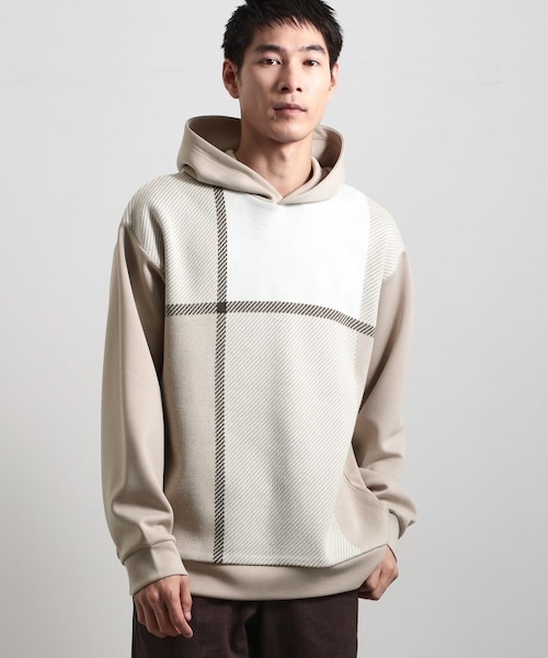 フロントチェック柄ニットパーカー｜ザショップティーケーの通販