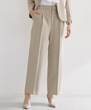 【通勤・セレモニー】ダブルクロスワイドパンツ/セットアップ可