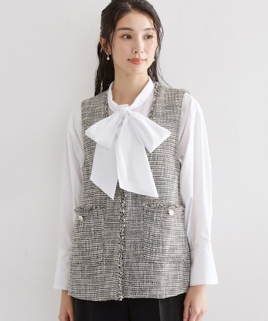 【フォーマルにもカジュアルにも】ツイードジレ