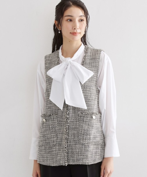 【フォーマルにもカジュアルにも】ツイードジレ