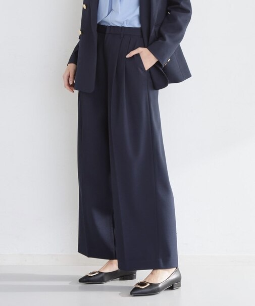 【通勤・セレモニー】CAVIAN 2タックワイドパンツ/セットアップ可