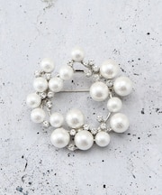 コットンパールブローチ