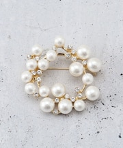 コットンパールブローチ