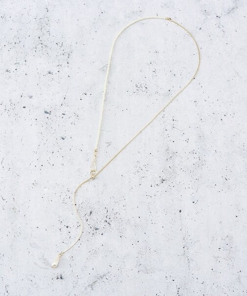 華奢パール調Y字ネックレス