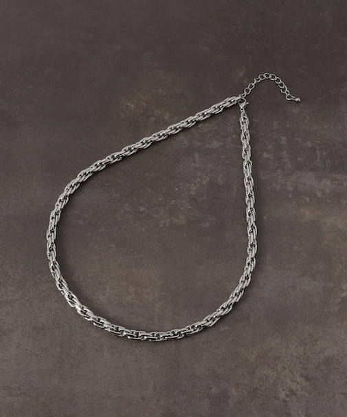 オーバーラップ チェーン ステンレス ネックレス ユニセックス