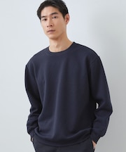 【大人の上品カジュアルに】ふくれキルトスウェット　軽量/洗濯機OK