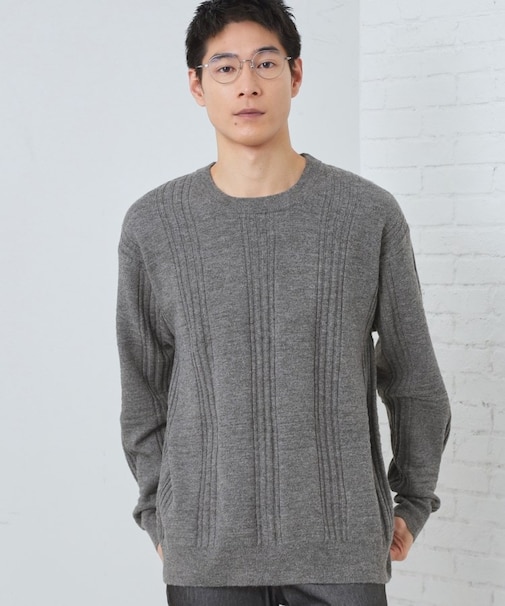 【優しい肌触り】カシミヤタッチ チェックニット　洗濯機OK