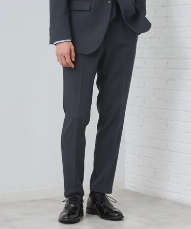 【セットアップ可/防シワ/洗濯機OK】AVANT WOOLYグレンチェックスラックス