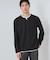 【1枚で手抜きに見えない】キーネック フェイクレイヤード長袖Tシャツ