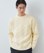 【頑張りすぎないオシャレ】ミックスヤーンニット　洗濯機OK／軽量