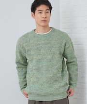 【頑張りすぎないオシャレ】ミックスヤーンニット　洗濯機OK／軽量