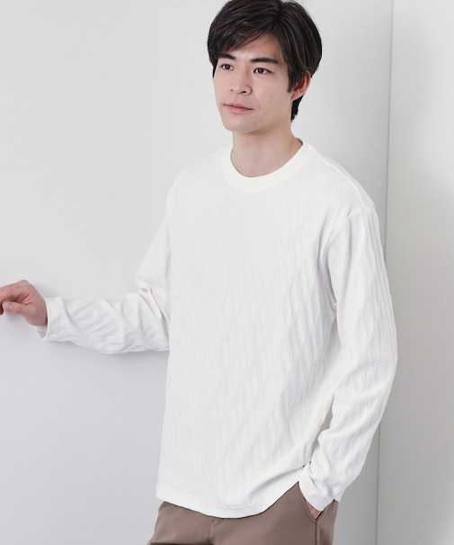 【立体感のある表情が上品】リンクスアーガイル長袖Tシャツ