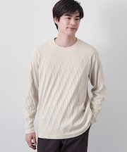 【立体感のある表情が上品】リンクスアーガイル長袖Tシャツ