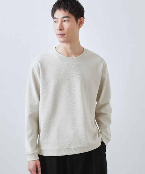 【大人のデイリースタイルを格上げ】ジャカードリンクススウエット 洗濯機OK