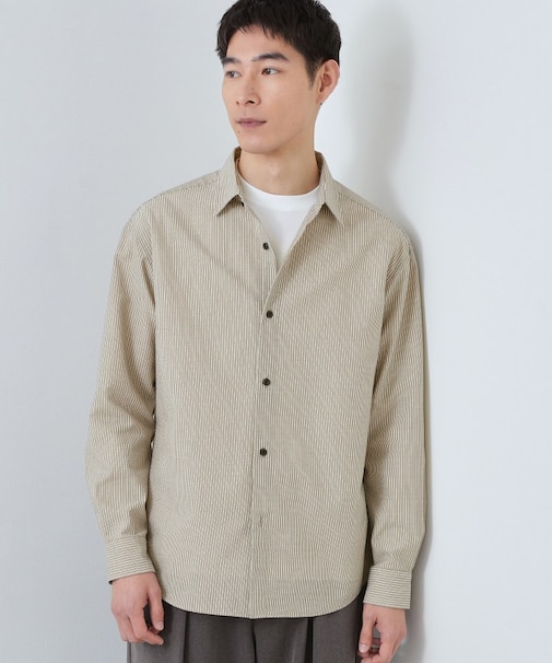 【爽やかで好印象】サッカーストライプシャツ 洗濯機OK