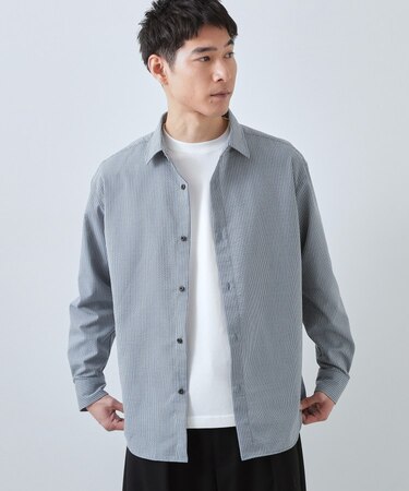 【爽やかで好印象】サッカーストライプシャツ 洗濯機OK