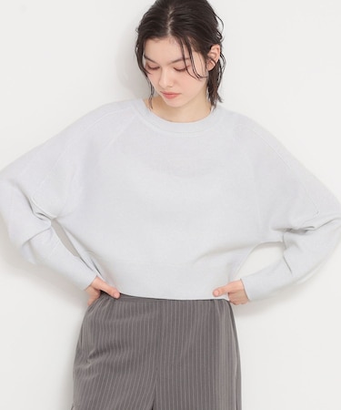 【着丈が選べる】スウェットライクラメジャガードニット