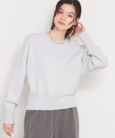 【着丈が選べる】スウェットライクラメジャカードニット