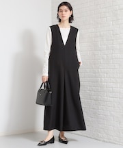 【セレモニーにもカジュアルにも】Vネックオールインワン