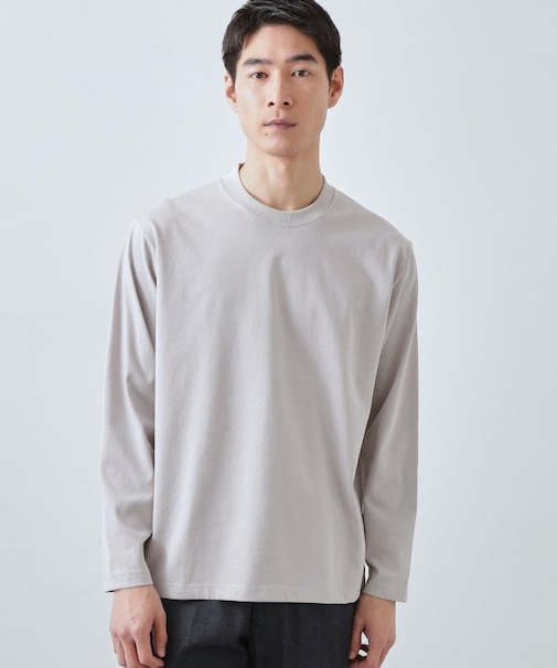 【ジャケットインにもおすすめ】きれいめ長袖Tシャツ 洗濯機OK