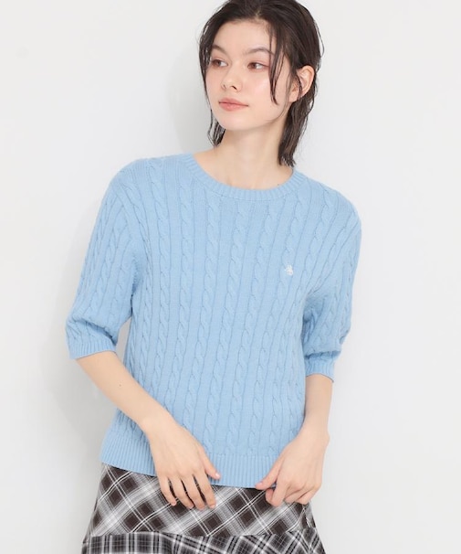 【POLO BCS 別注】5分袖ケーブルニット