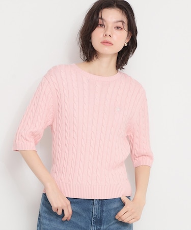 【POLO BCS 別注】5分袖ケーブルニット